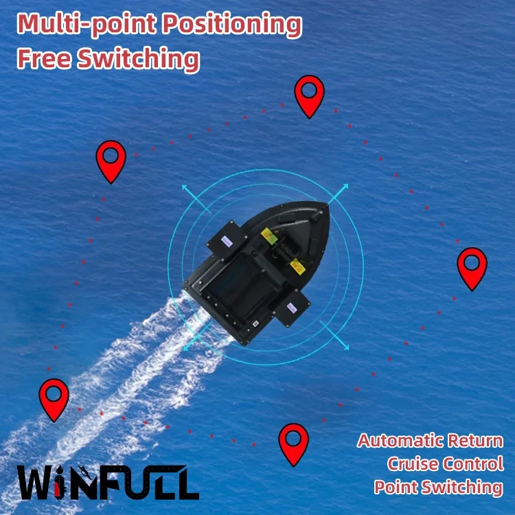 WINFULL Wireless Remote Control Fishing Feeder Video Fish Finder Bait Boat GPS Positioning RC Fishing Bait Boat
