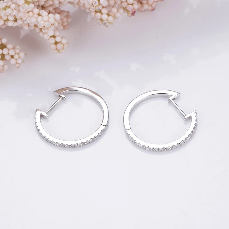 Mishang Fine Jewelry Lab Grown Diamond S925 Sterling Silver Hoop Earrings Customised Lab Diamond Stud Earrings