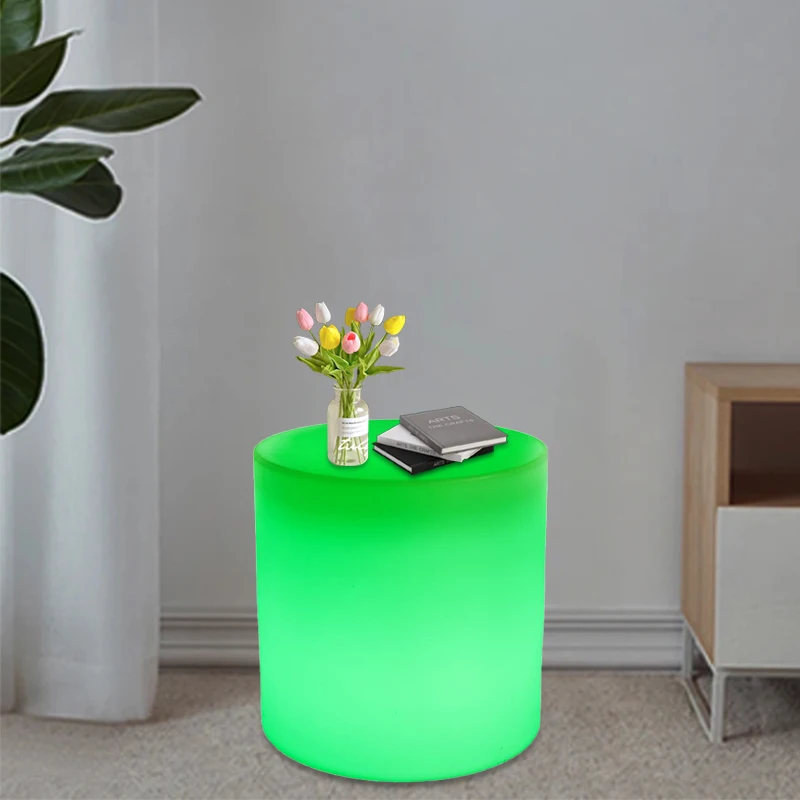 Waterproof led furniture led cube chair round Seat chair Led cylindrical stool led stool