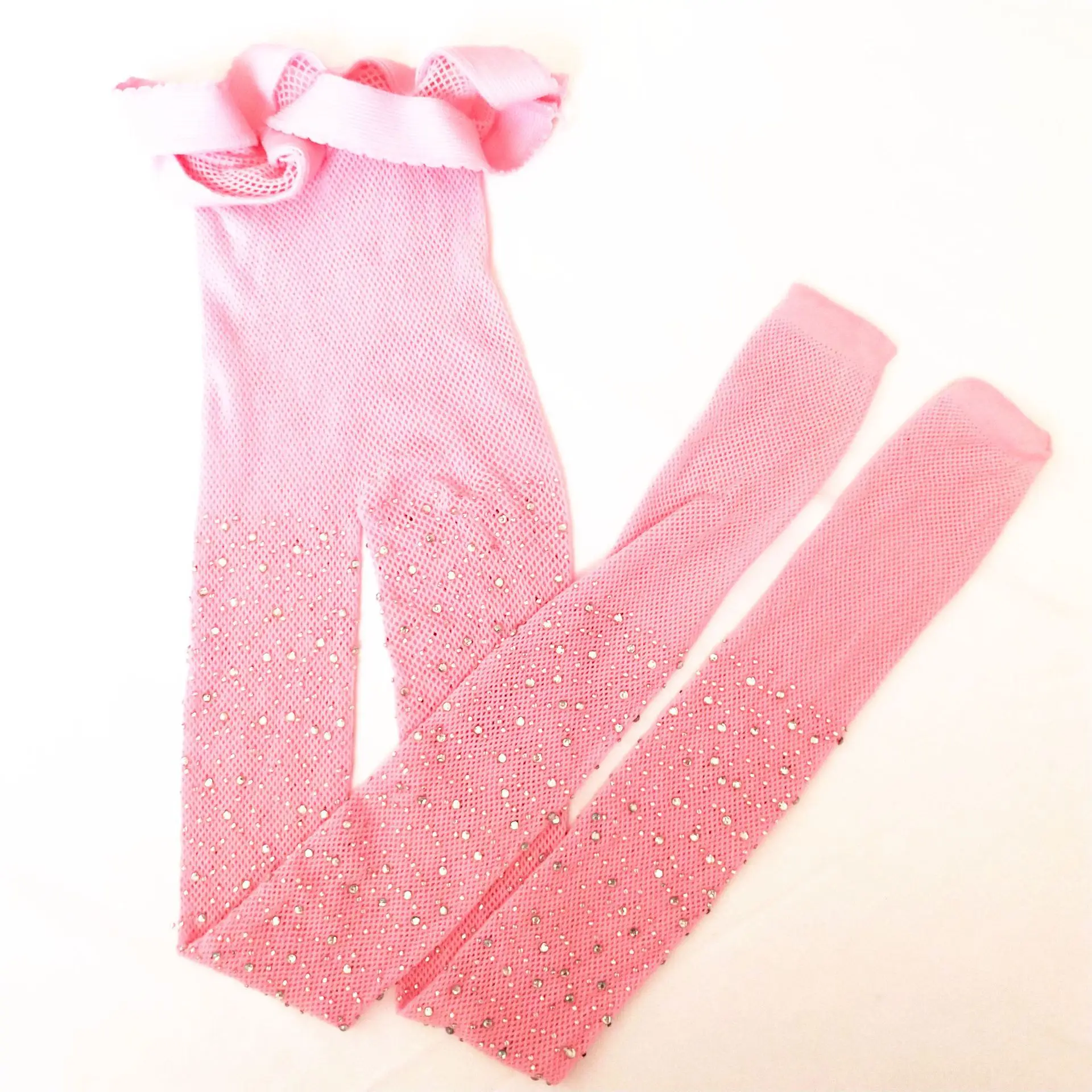 Toddler Kids Mesh Fishnet Net Bling Rhinestone Glitter Tube Socks Tights Stockings Girls Pantyhose