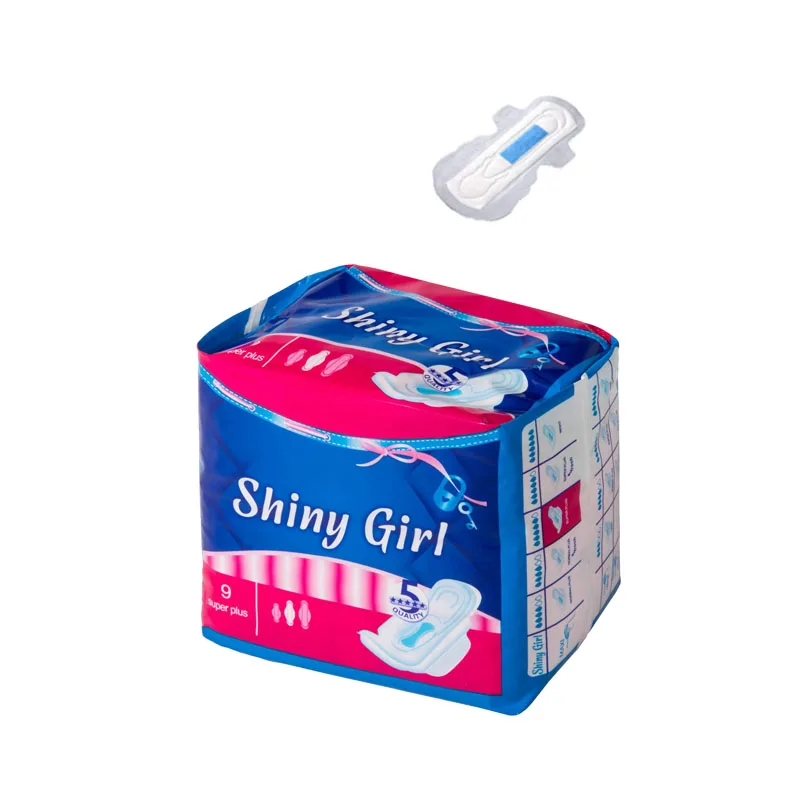 Breathable Disposable Cotton Ladies Sanitary napkin with Blue chip Hotsale in Sudan