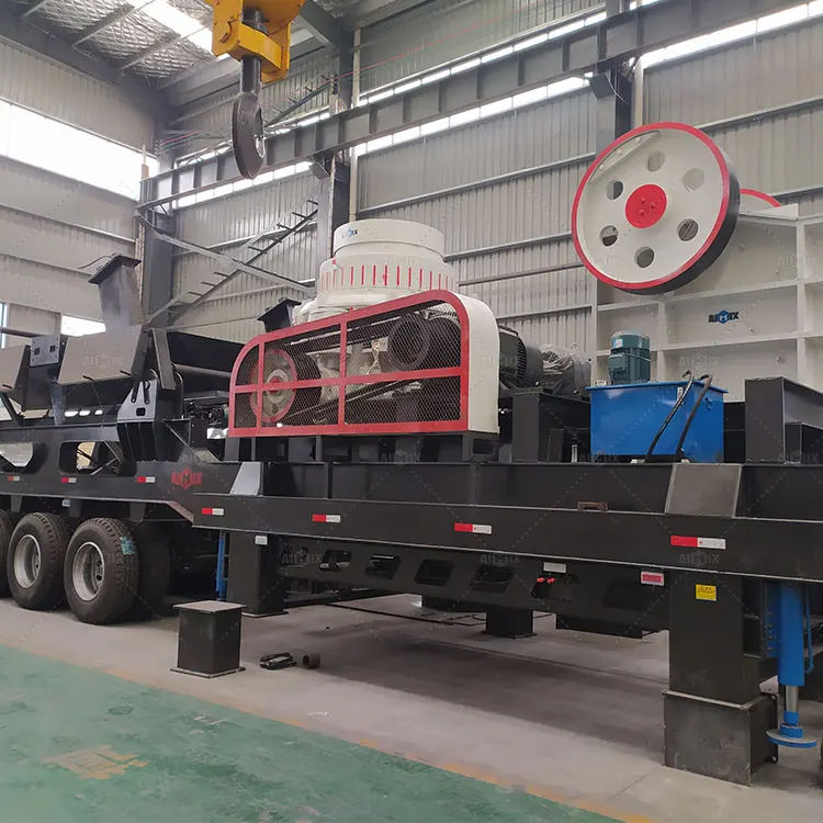 Aimix 4in 1 Jaw Crusher Cone Crusher Impact Crusher Hammer Stone Mobile Crushing Production Line Price