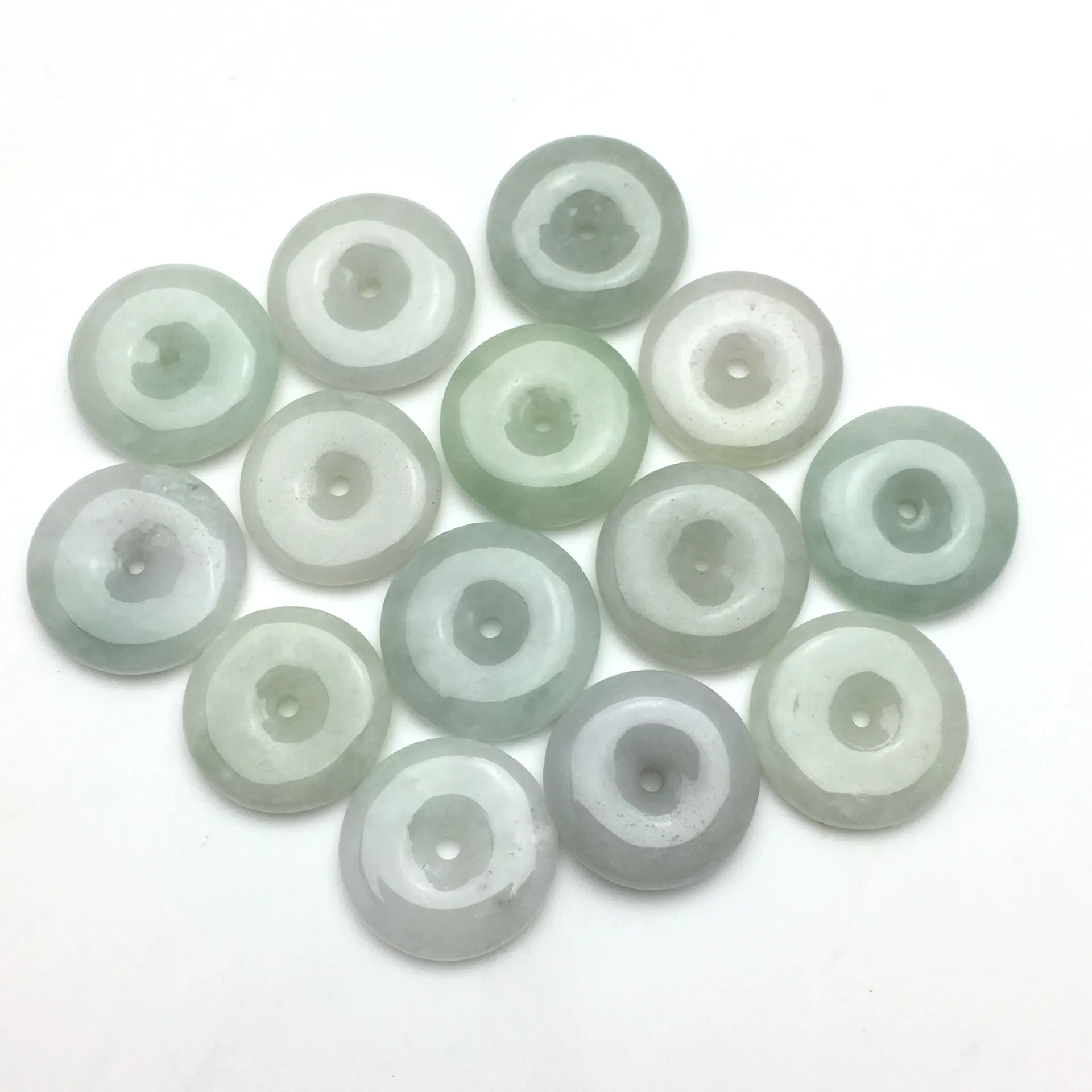 Wholesale Natural diy jade accessories Myanmar Burma Jade Jadeite Jasper jade donut Pendant For Jewelry Making DIY