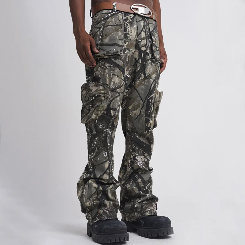 kargo pants for men custom 100% cotton track pants streetwear polyester with side pockets tactical camo cargo pants