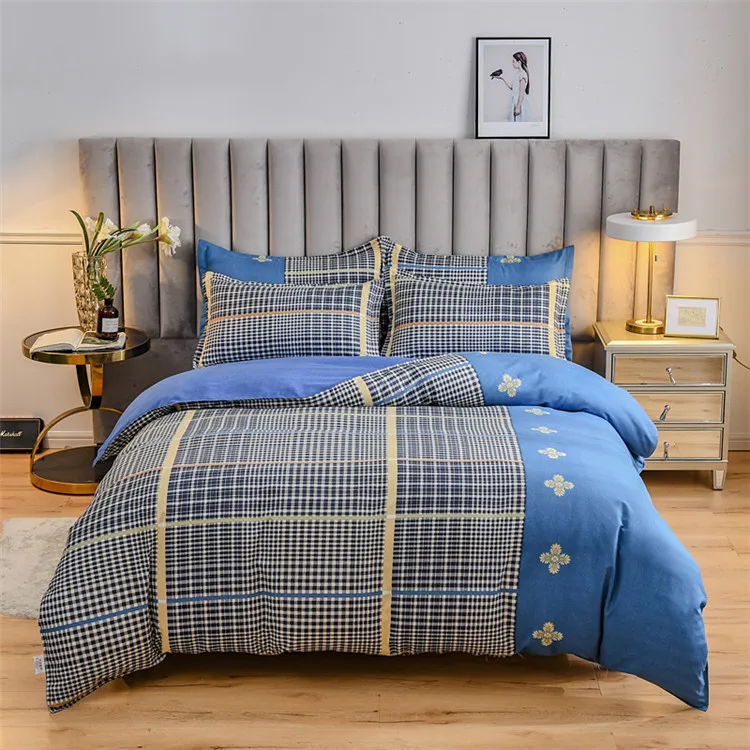 Wholesale Woven Bedding linen Quilt Double Polyester Bed Sheets Set With Pillow Cover