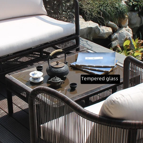 Outdoor Furniture Set Metal Leisure Rattan Sofa Courtyard Villa B&B Sales Department Garden Landscape Balcony Sofa Chair