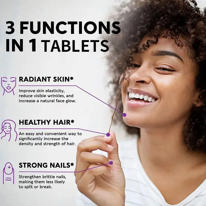 Biotin Tablets OEM Anti Hair Loss Tablets Thick Hair Growth Vitamins DHT Blocker Biotin Supplements for Adults