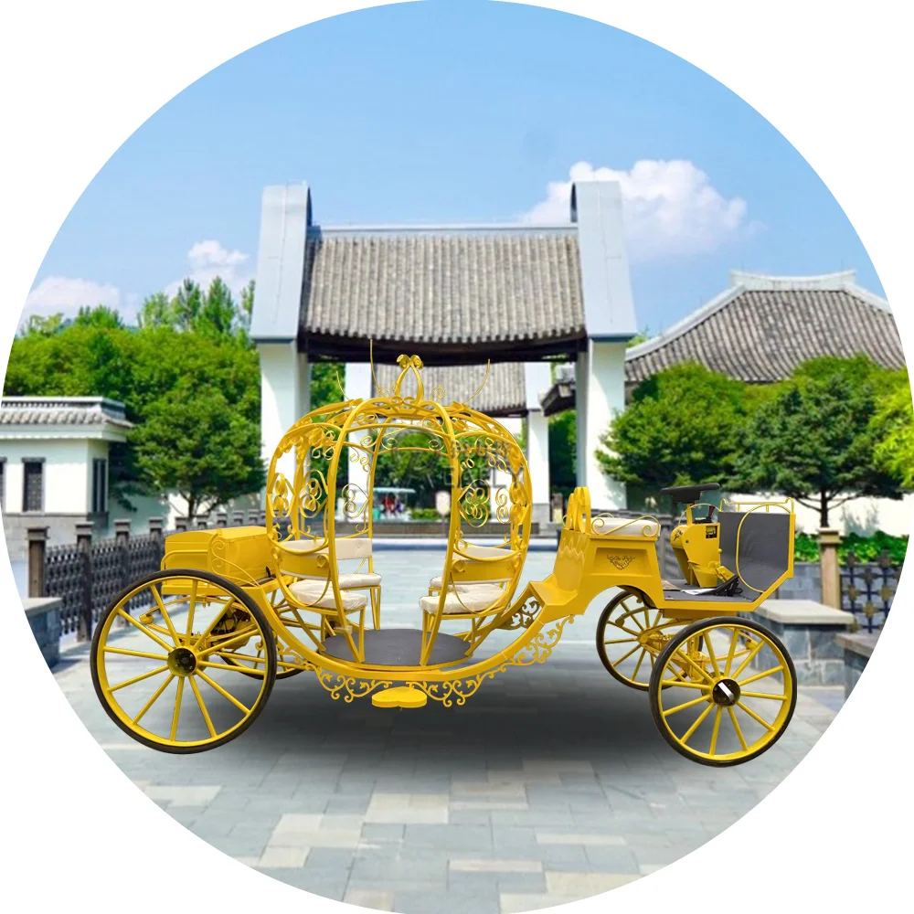 2025 New Designed Princess Horse Carriage For Sale Royal Pumpkin Wedding Sightseeing Carriages Sightseeing Tourist Horse Drawn C