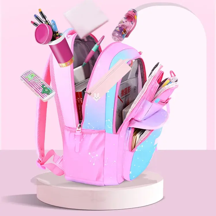 2023 Factory Wholesale Direct Sales Cute Kids School Book Bag  Pink Children Girls School Bags With Custom Logo