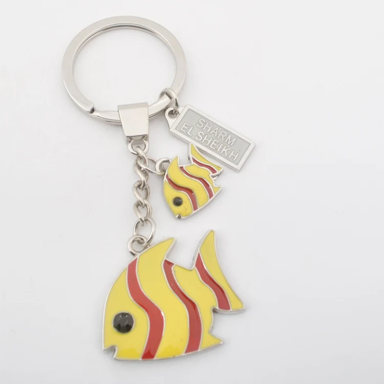 Creative Sharm EL Sheikh Tourism Souvenir Keychain Custom Sea Animals Tropical Fish 3D Metal Keychain