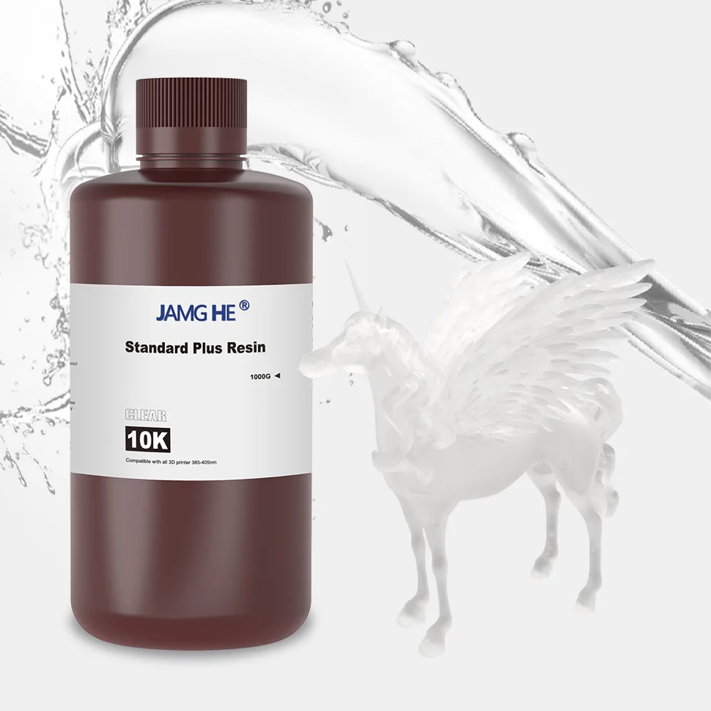 10K Super Low Odor Tough Rigid Resin in Gray 405nm UV Suitable Most DLP/SLA/LCD 3D Printers Finest Details Smooth Surface JAMGHE