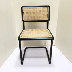 Modern Newest Design Rattan Italian Bistro Chair Wood Cafe Dining Chairs With Arm
