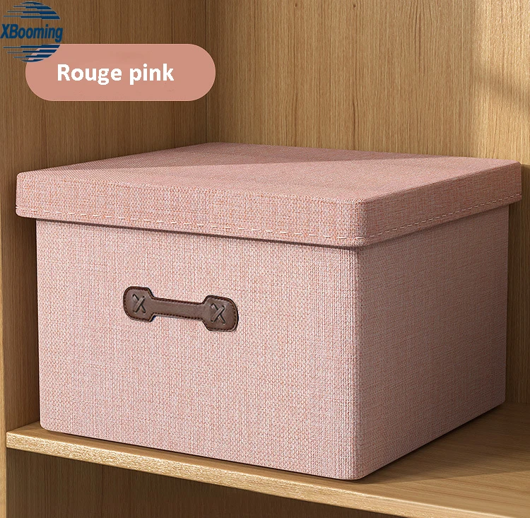 2021 Hot Sale Foldable Clothes Storage Box Cotton Linen Drawer Wardrobe Storage Box Organized Storage Box