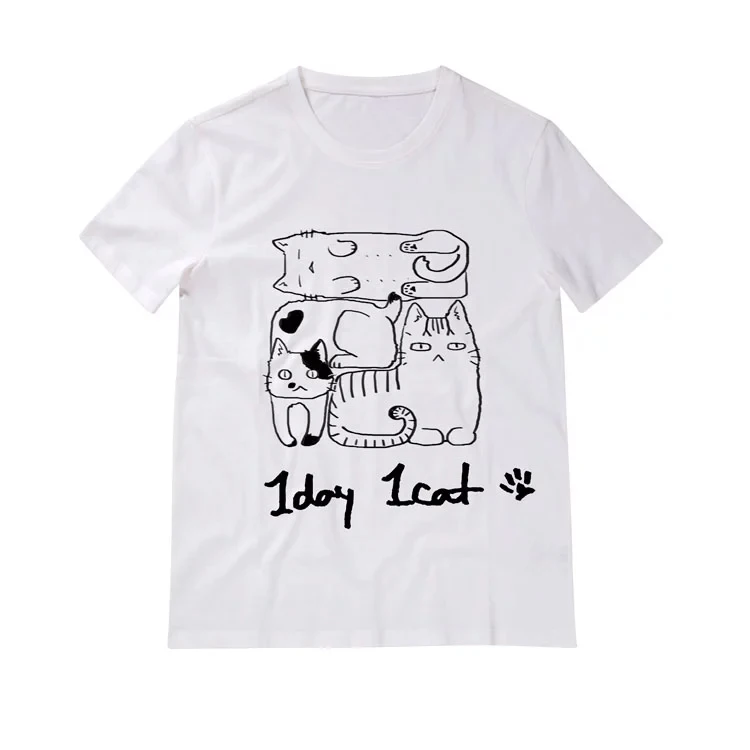 Custom Design White custom O-Neck Short Sleeve print t shirt men cotton