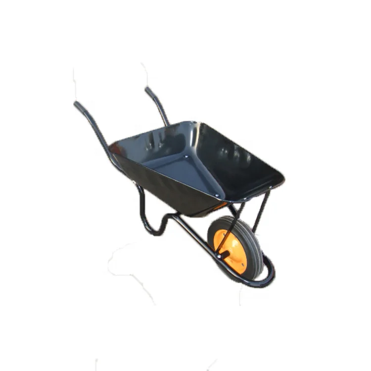 WB3800 75L Capacity  Wheelbarrow with Solid Wheel Kenya Metal OEM Customized Africa CBF Support Tray South