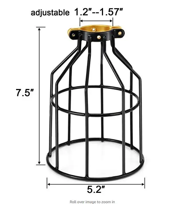 METAL WIRE LAMP SHADE CAGE GUARD INDUSTRIAL OR HOME LOFT LAMP GUARD for PENDANT