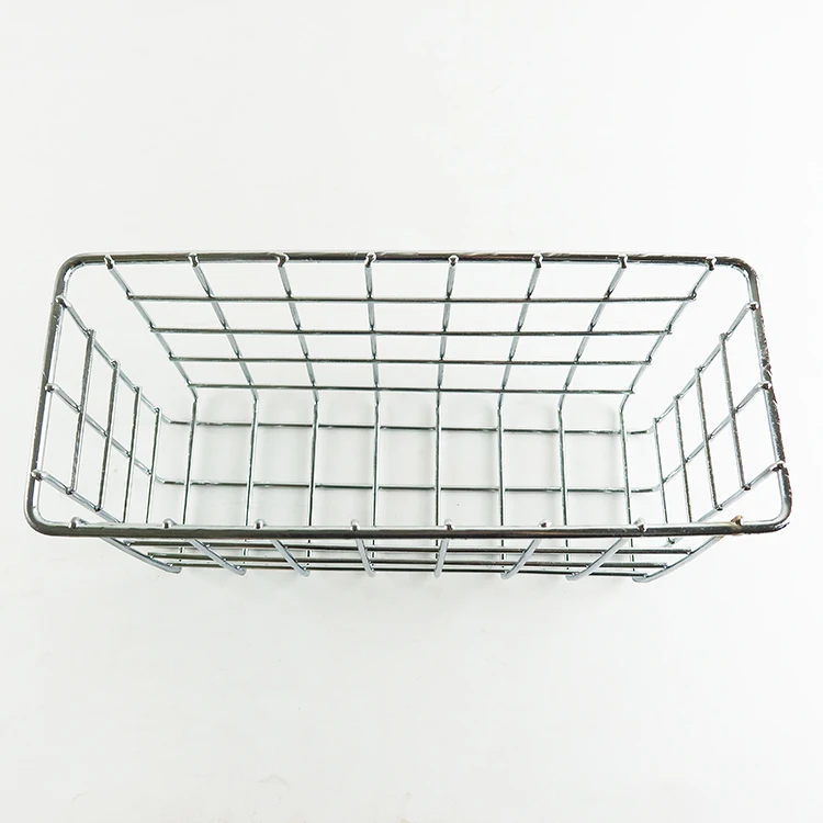 Customized Metal Wire Food Organizer Storage Bin Baskets with Handles for Kitchen Cabinets Pantry Bathroom Laundry Room