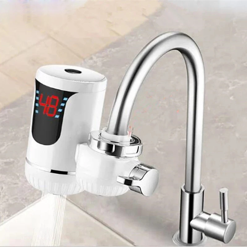 
 220V кухня индикация температуры нагрева воды кран мгновенная подача горячей воды кран Отопление Электрический водонагреватель Faucet   (1600063518258)