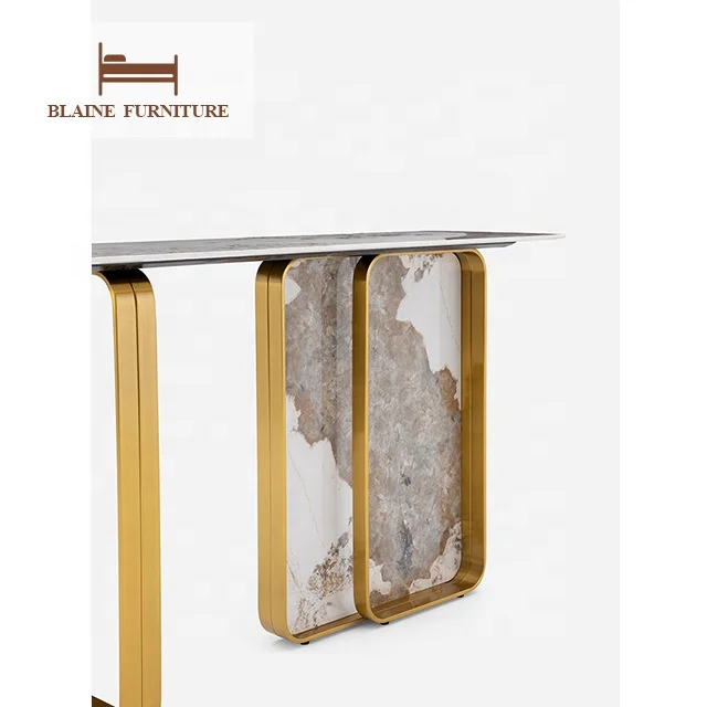 Modern Luxury Tables Porcelain Tile Console White Console Set For Living Room Furniture