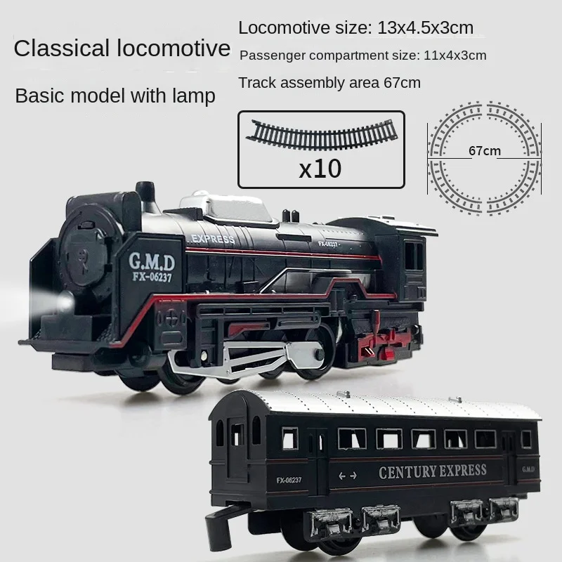 Unisex Electric Train Track Toy Model High Speed Train Simulation with Lamps for Boys Girls Aged 3 to 6 Years Educational Style