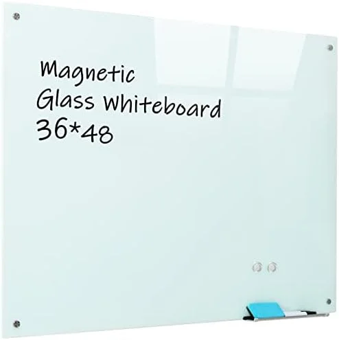 Magnetic Glass Whiteboard Without Frame Board Tempered Writing Glass Board For Meeting Room