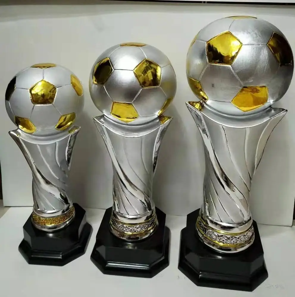 Gold and Silver Ceramic Football Trophy