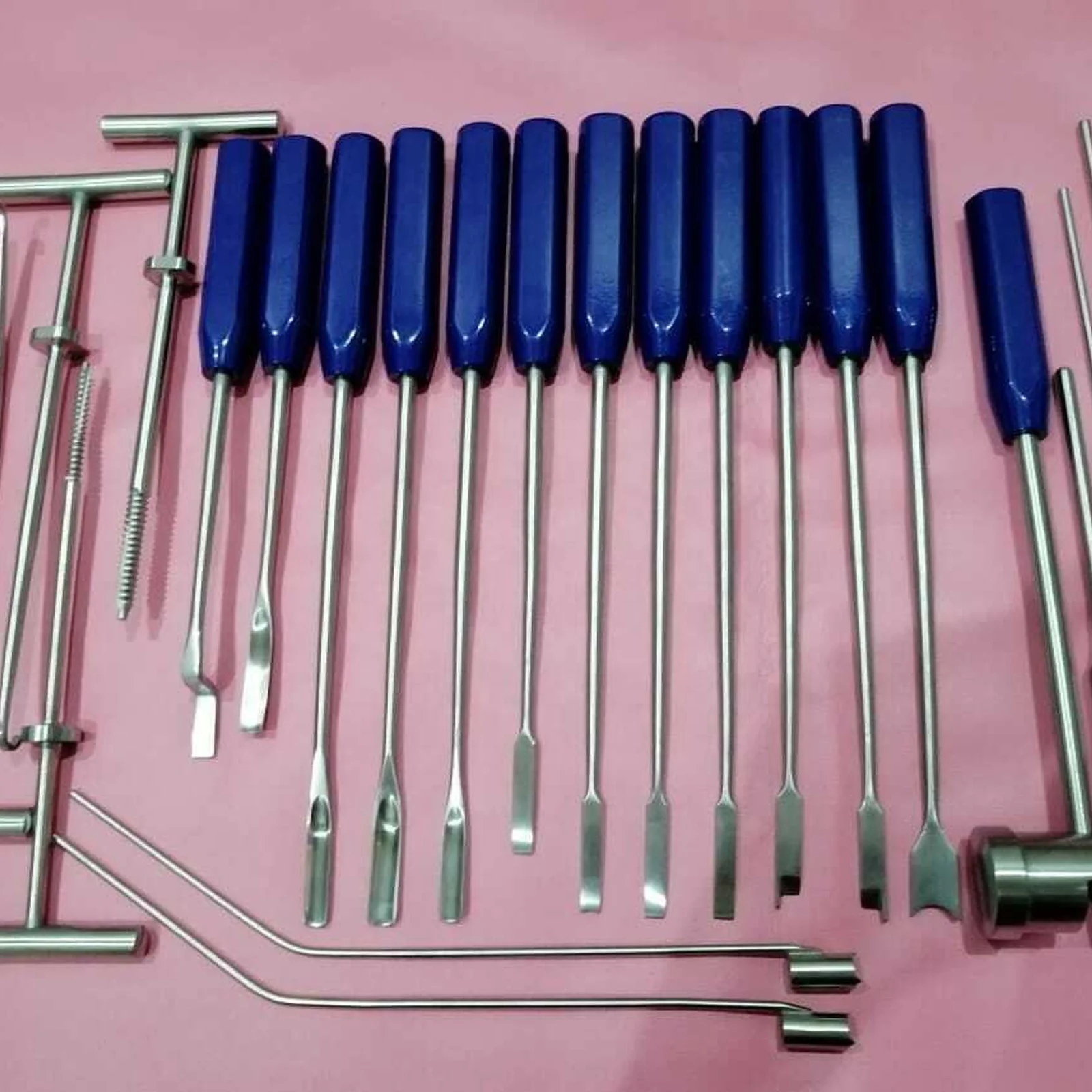 Mueller-Type Cement Removal Instruments Titanium Blue 22 Pcs Cement Set Orthopedic Instruments