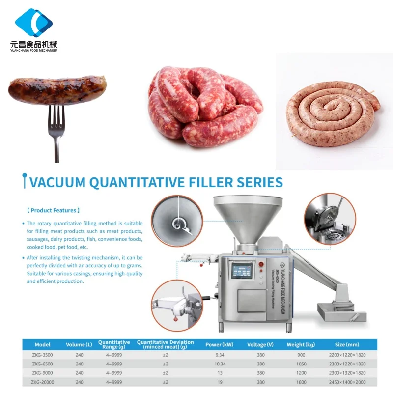 German Quality Vacuum Sausage Filling Machine Sausage Filler with Lifter Elevator