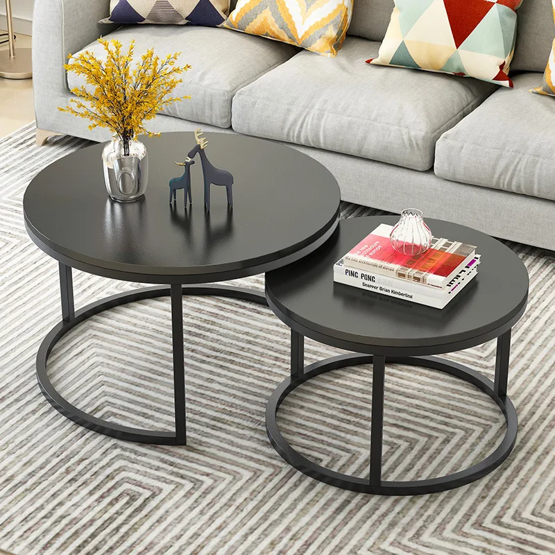 Classic Living Room Couch End Tables Nesting Stacking Tables Round white Marble Coffee Table Set