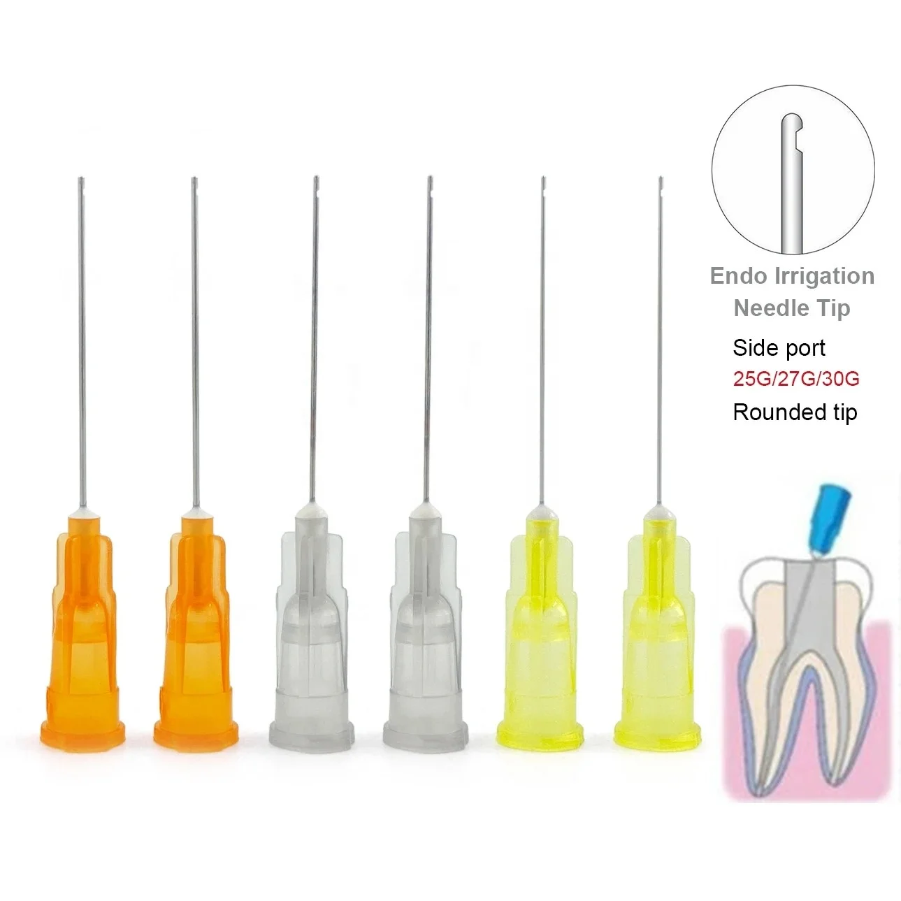 Endo Irrigation Needle Tip Dental Root Canal Lateral Irrigation Needle Diameter 0.3/0.4/0.5mm Dentistry Steel Ce Weller Manual