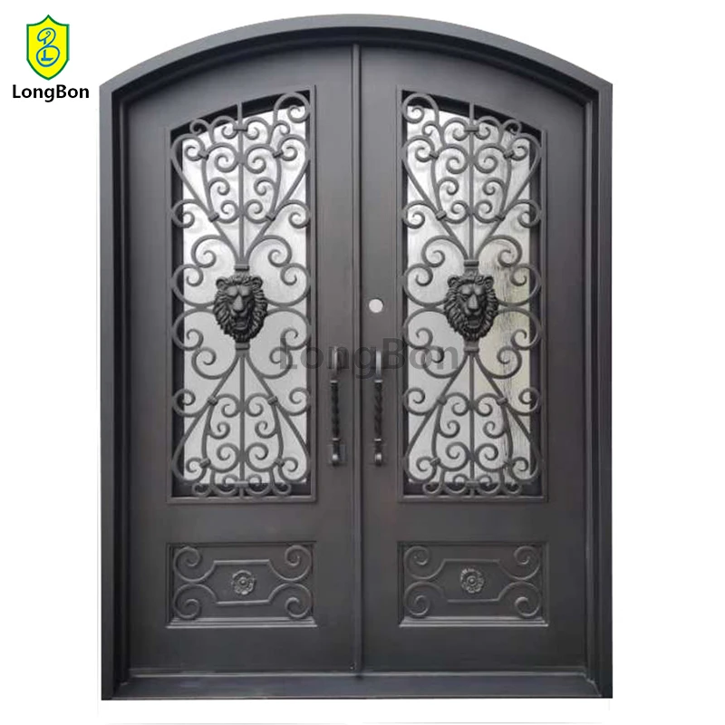 Индивидуальные антикварные кованые железные входные двери для виллы классические стальные