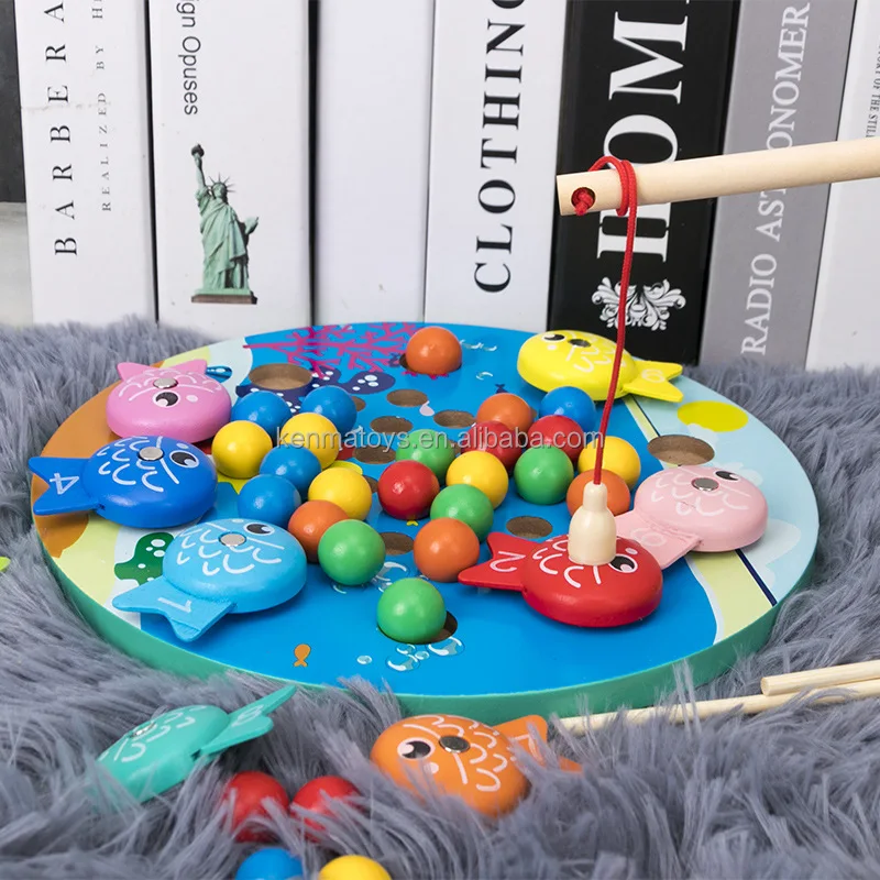 Wooden Fishing Educational Clip Beads Toys for Kids