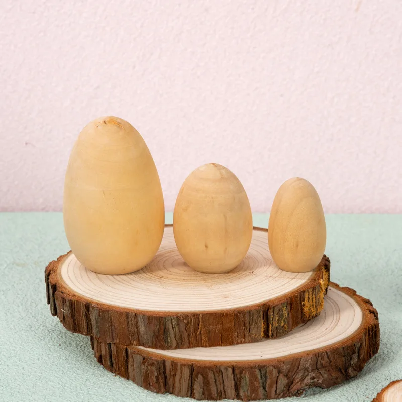 Новый продукт деревянные яйца Пасхальные DIY незавершенные различные размеры Деревянное яйцо подарок оптовая цена