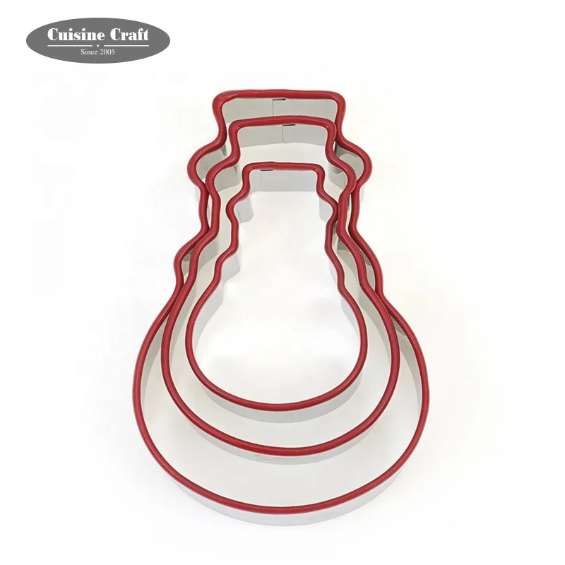 LFGB Custom Stainless Steel Christmas gingerbread tree snowflake with  Silicone edge Biscuit Cookie Cutter sets