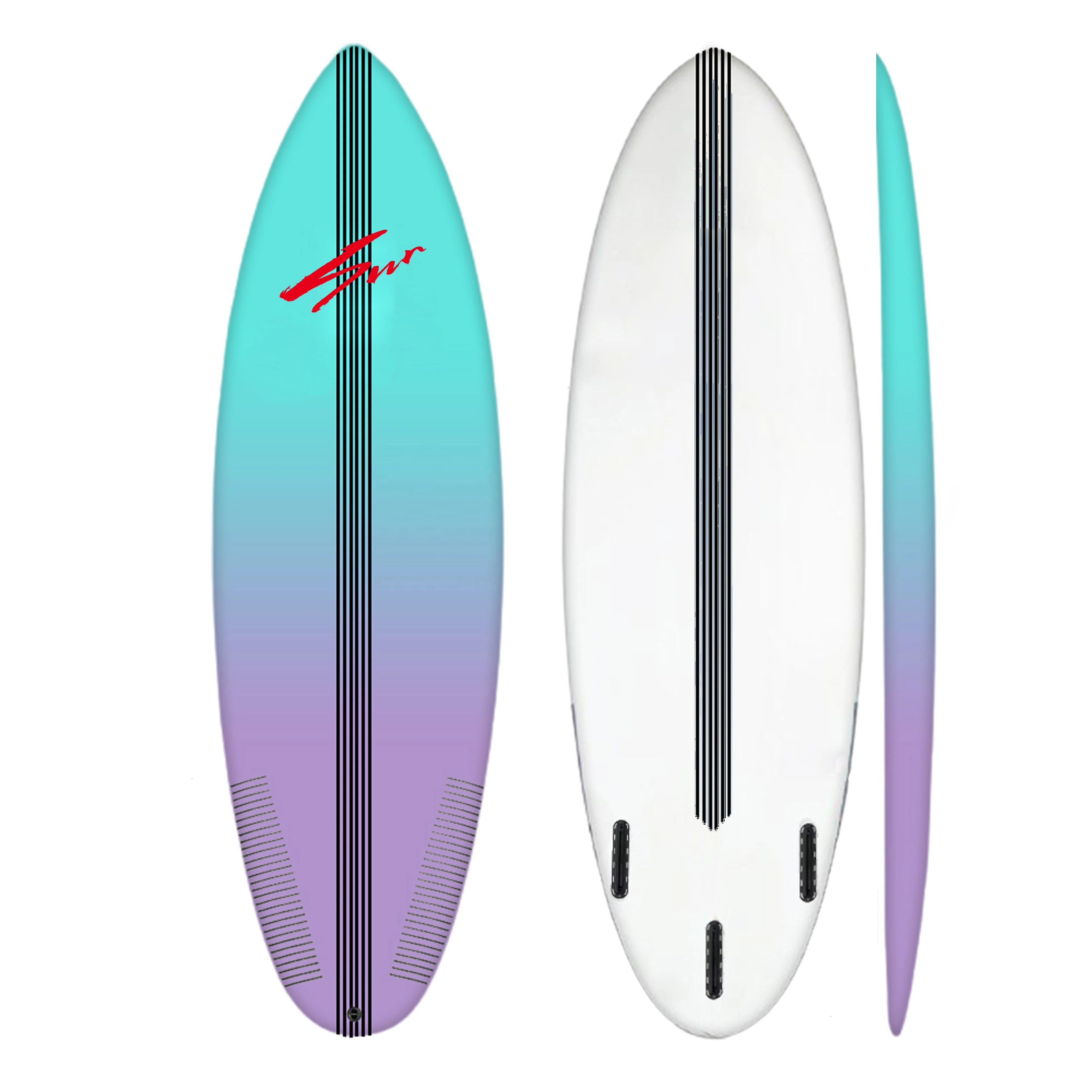 High Impact Resistant Water Jet Surfboard PU Fiberglass Surf Board Customized