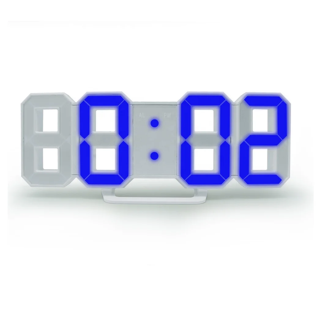 Modern 3D LED Clock  Display  Nightlight Snooze Digital Alarm acrylic desk clock for home decoration