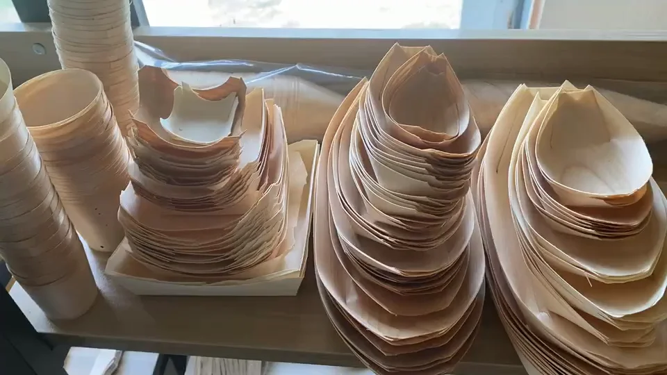 Хит продаж 2023 стильная одноразовая натуральная сосна Экологически чистая деревянная лодка/конус/тарелка