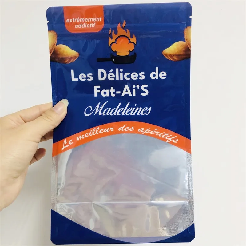 Wholesale Resealable Matte Stand Up Pouch Plastic Zip Lock With Window Black Mylar Bags