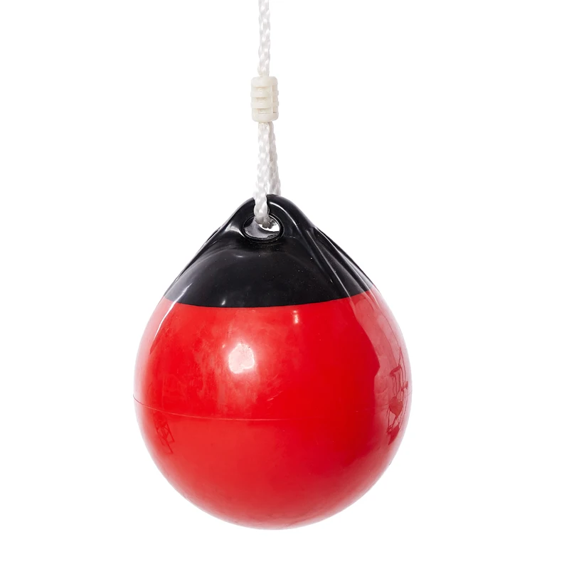 
Professional manufacture indoor kids swing seat set hanging rope red or blue PVC ball swing 