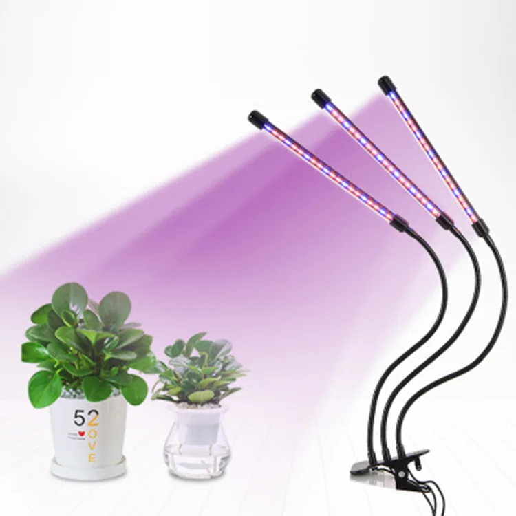 LED four head plant grow lamp with remote control USB 5V 40W full spectrum clip 80LED growing light