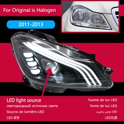 AKD Car Sytling Head Lamp For Benz W204 LED Headlight Projector Lens 2011-2013 C200 C260 Front DRL Signal Automotive Accessories