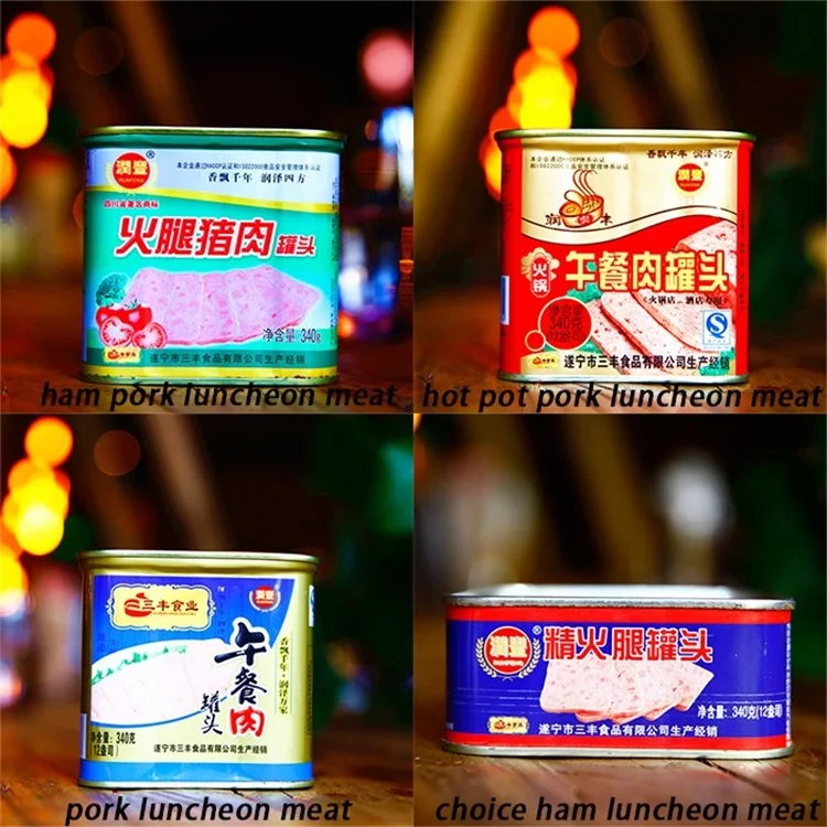 340g Runfeng ham pork luncheon meat Canned