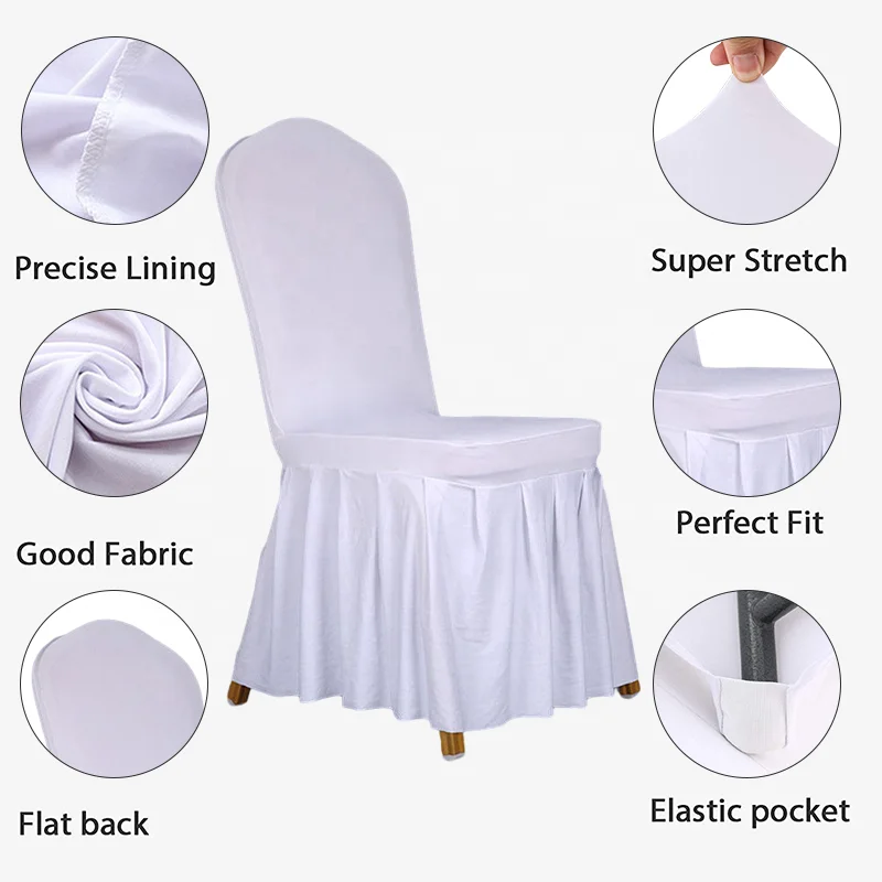 Customized Dining Chair Cover Skirts Multiple Colors Available Chair Covers for Events Banquet Chair