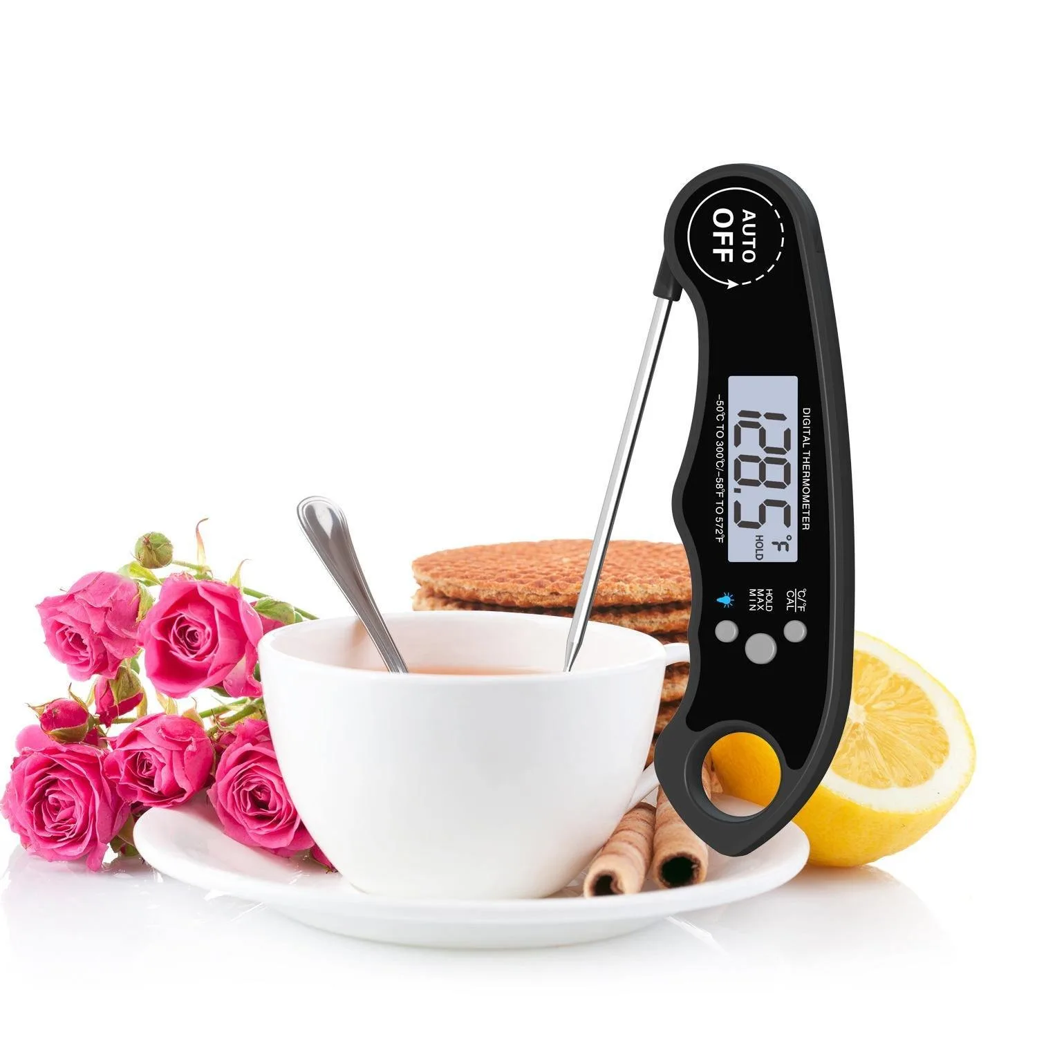 Smart Waterproof Digital Instant Read Meat Thermometer with Probe Kitchen Use Cooking Pizza Oven BBQ Household Food Preparation