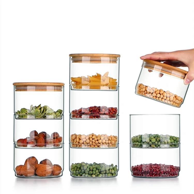 Transparent glass bowl multilayer snack jar