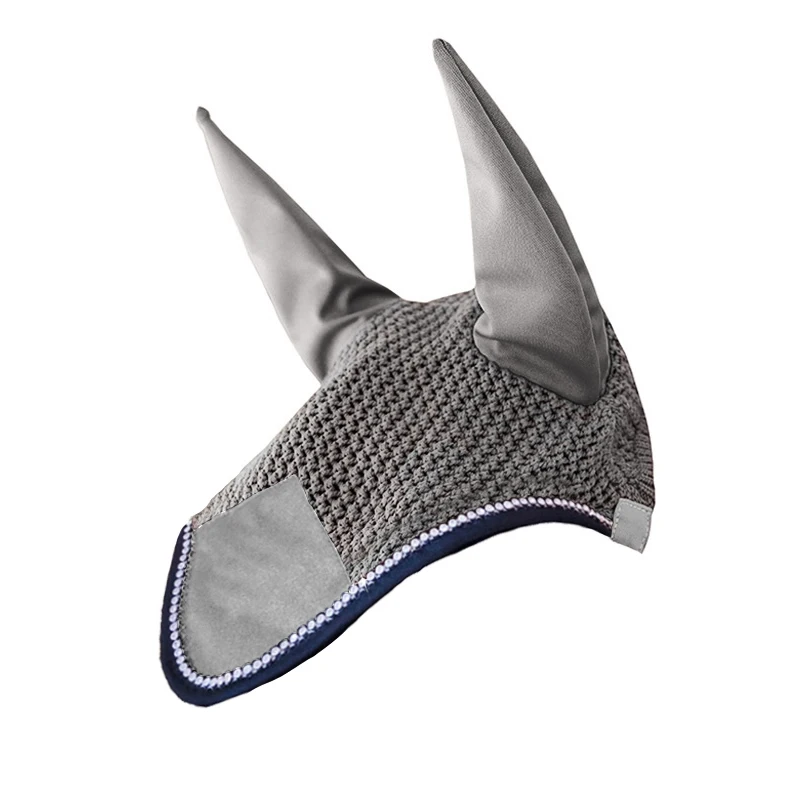 Top Quality Equestrian Products Horse Riding Ear Bonnet Customization Hand Knitted Mesh Horse Fly Veils