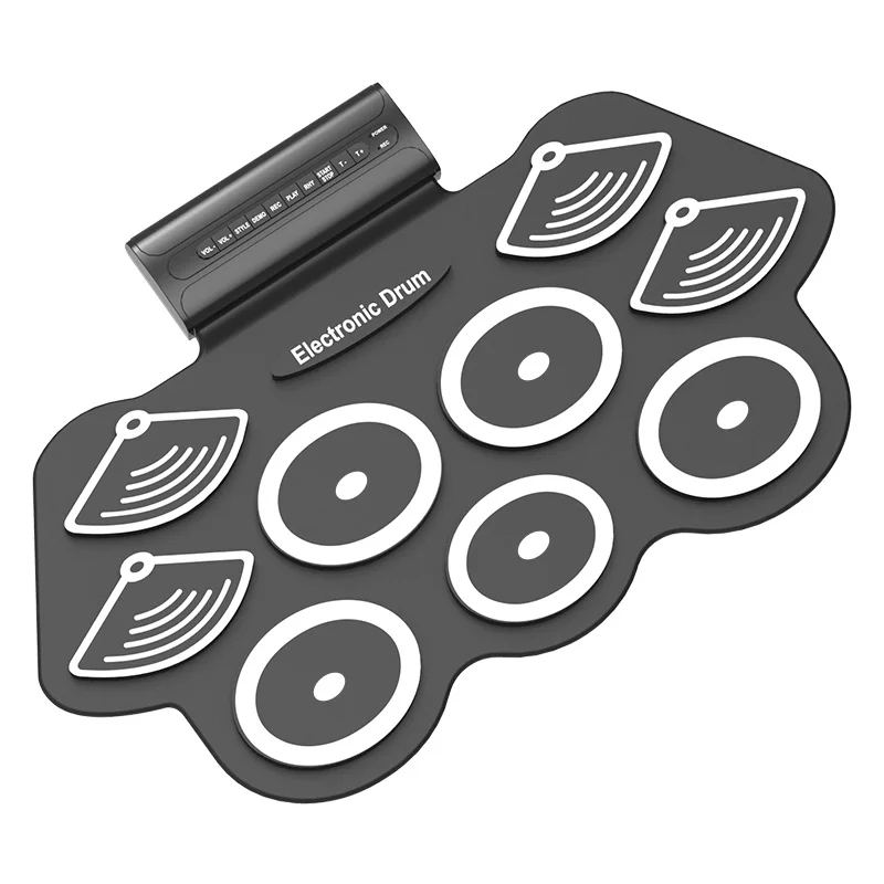 Foldable electronic drum set portable roll up digital drum kit silicone drum set with high quality
