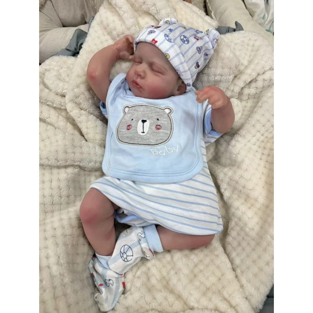 Reborn Baby Dolls Closed Eyes - 20 Inches Realistic Newborn Soft Vinyl Toy for Kids Age 3+