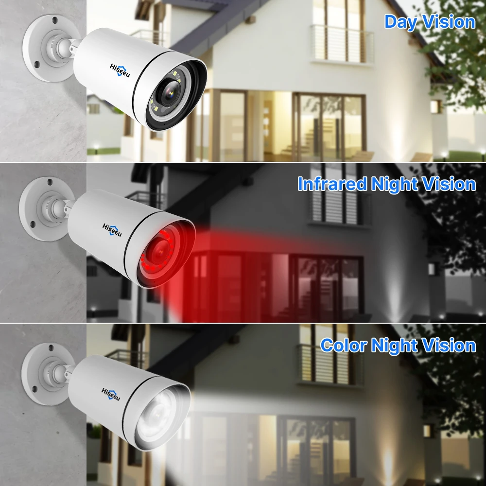 Hiseeu 4K 16CH 8MP двухстороннее аудио Цвет ночного видения Открытый IP уличные 8CH PoE CCTV камеры безопасности Система видеонаблюдения dvr