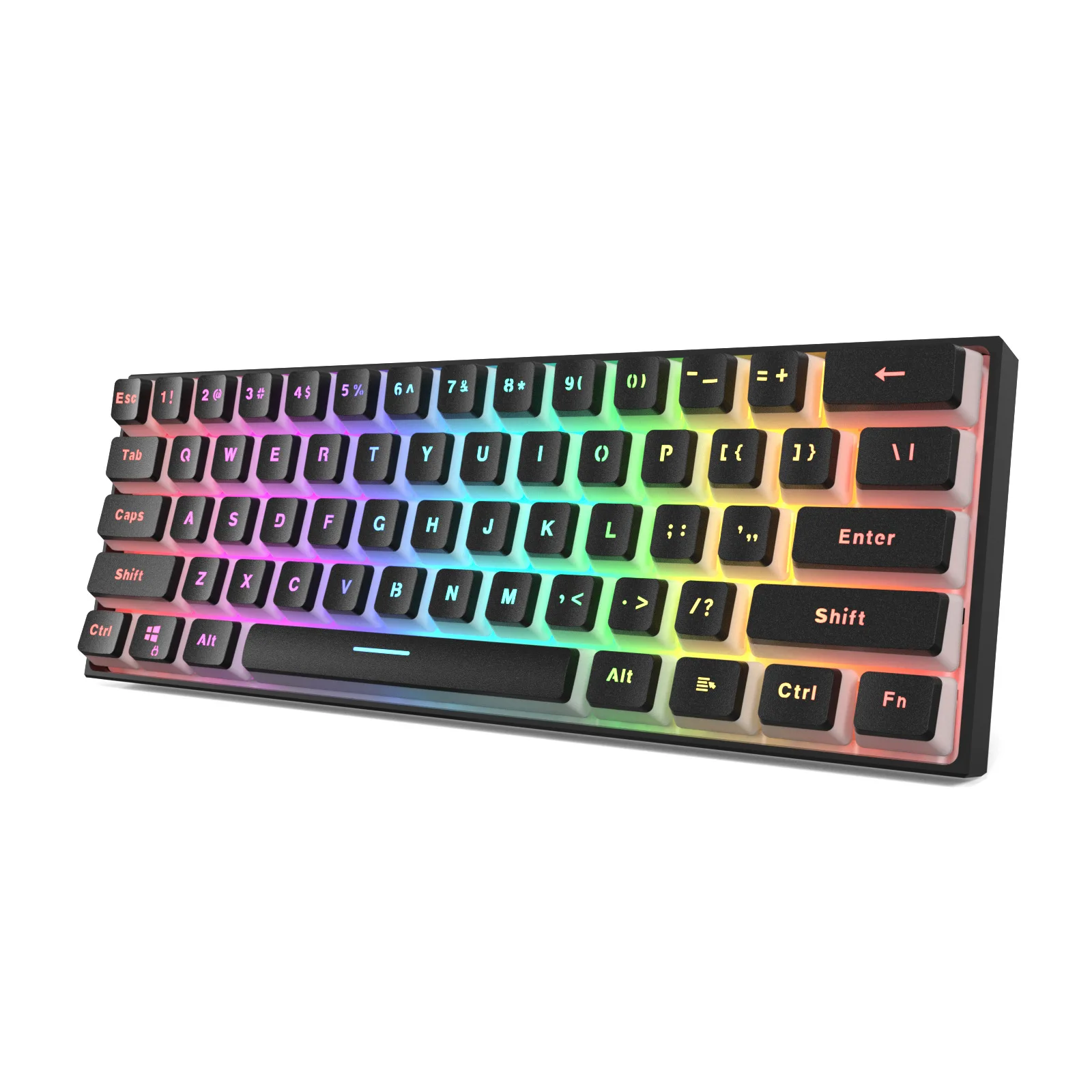 pK61 RGB  mechanical keyboard with type c port pudding keycap keyboard